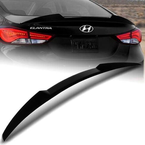 W-Power ABS Plastic V-Style Rear Trunk Lid Spoiler Wing Compatible with 2011-2016 Hyundai Elantra Sedan, 2012 2013 2014 2015 (Matt Black) in Saudi Arabia