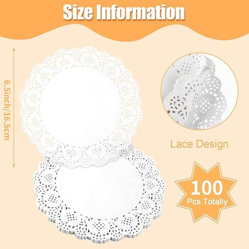 100 قطعة من المفارش الورقية المستطيلة، مفارش للطعام مقاس 7.5×12 بوصة، مفارش ورقية من الدانتيل للاستعمال مرة واحدة للطاولات، مفارش أطباق ورقية كبيرة للكعك والحلويات والحرف اليدوية (أبيض) in Kuwait