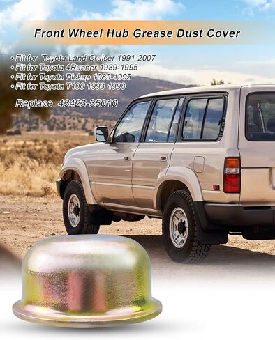 43423-35010 Front Wheel Axle Hub Grease Dust Cap Fit for Toyota Land Cruiser 1991-2007 4Runner 1989-1995 Pickup 1989-1995 T100 1993-1998, Wheel Bearing Dust Cover in Saudi Arabia