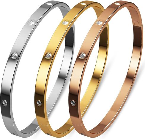 AICASE 18 K GOLD PLATED BANGLE BANGLE SEPES (GOLD/ROOS GOLD/SILVER) Stack Wide Wristband Bangle Phill Bracelet Bracelet Bract in Kuwait
