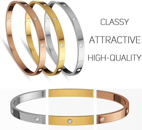 AICASE 18 K GOLD PLATED BANGLE BANGLE SEPES (GOLD/ROOS GOLD/SILVER) Stack Wide Wristband Bangle Phill Bracelet Bracelet Bract in Kuwait