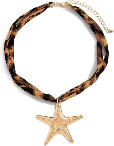 Gold Starfish Necklace Boho Conch Pendant Necklace Summer Beach Statement Necklaces for Women Jewelry Accessories in Kuwait