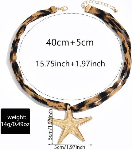 Gold Starfish Necklace Boho Conch Pendant Necklace Summer Beach Statement Necklaces for Women Jewelry Accessories in Kuwait