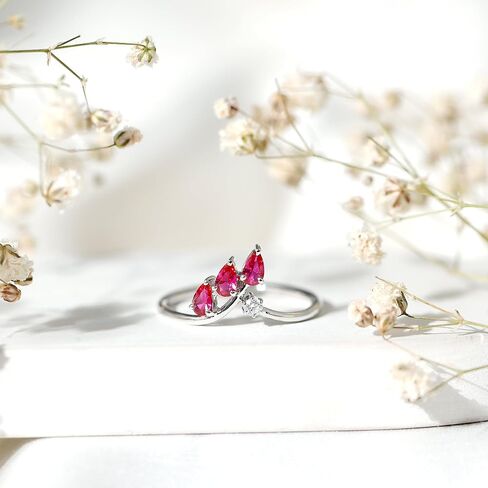 مختبر معتمد نمت Ruby Moissanite Ring ، AAAA Quality ، حارس Ruby Ring للنساء - جاهز للهدية in Saudi Arabia
