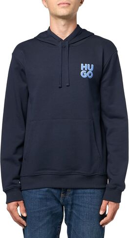 HUGO Men's Stack Logo Hooded Jersey Sweatshirt in Saudi Arabia