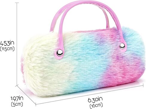 Eyeglass Case, Plush Eyeglass Case, Portable Sunglasses Pouch with Handle,Hard Shell Eyeglass Holder, Cute Glasses Storage Case for Women Girls, Eyewear Accessories(Gradient pink) in Kuwait