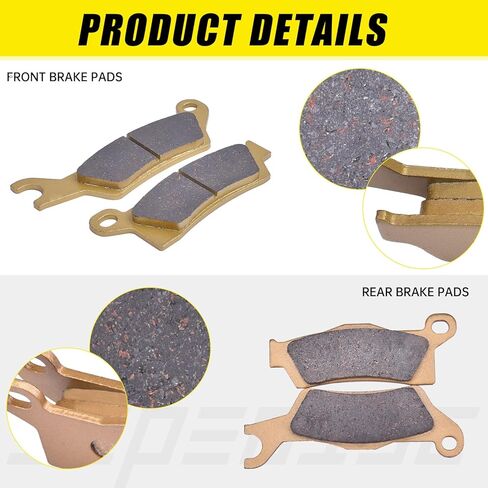 Front and Rear Brake Pads Kit Ceramic Fit for Can-Am Outlander 450/Max 450 2017-2025 570 2016-2024 650/Max 650 2013-2023 850/MAX 850 2016-2024 1000 XT/XMR/XTP 2013-2024 in Saudi Arabia
