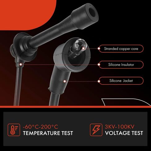 A-Premium 6pcs شرارة الأسلاك شرارة الأسلاك متوافقة مع Ford Escort 1991-1996 1.8L & Mazda 323 1988-1989 1.6L ، Protege 1990-1994 1.8L & Mercury Capri 1991-1994 1.6L ، Tracer 1991-1996 1.8L in Saudi Arabia