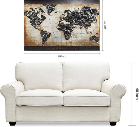 Empire Art Direct Metal, Hand Painted Primo Mixed Media Iron Sculpture, Decor,Ready to Hang,Living Room, Bedroom ＆ Office 3D Wall Art, 48 in. x 2.0 in. x 32 in, World Map 1 in Kuwait