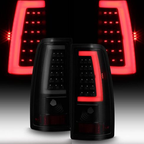 ACANII - For Black Smoke 1999-2006 GMC Sierra 99-02 Chevy Siverado LED Tube Tail Lights Lamps in Saudi Arabia