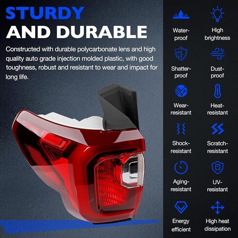 Brake Tail Light for GMC Acadia 2007-2012 - GM2801216 Rear Taillight Assembly for 20912756 and 19419021 - Outer Tail Lamp for Passenger Right Side RH in Saudi Arabia