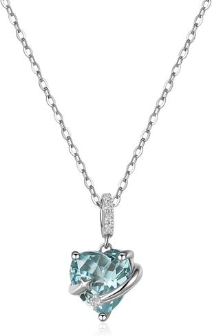 Pendant Necklace,925 Sterling Silver,Platinum Plated,Pink Heart Shape,18 inches in Saudi Arabia
