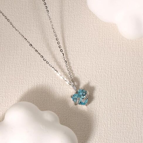 Pendant Necklace,925 Sterling Silver,Platinum Plated,Pink Heart Shape,18 inches in Saudi Arabia