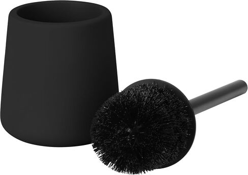 Navaris Toilet Brush & Ceramic Holder - Toilet Cleaner Brush and Base Set - WC Scrubber Brush & Ceramic Holder Stand for Restroom/Bathroom - Beige in Saudi Arabia