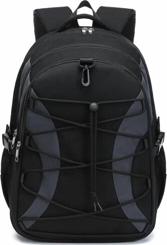 BLUEFAIRY Middle High School Backpack for Teen Boys Girls Large College Bookbag with Laptop Sleeve Back to School Book Bags Mochilas Escolares para Niños Niñas Adolescentes (Black/Dark Gray, Solid) in Kuwait