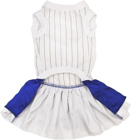 Petitebella Hexagram Star Puppy Dog Dress (White/Blue Candlesticks, Small) in Kuwait