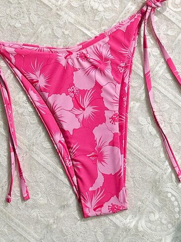 Women's Floral Print Knot Bathing Suit High Waist Summer Swimsuit Bikini Set in Kuwait