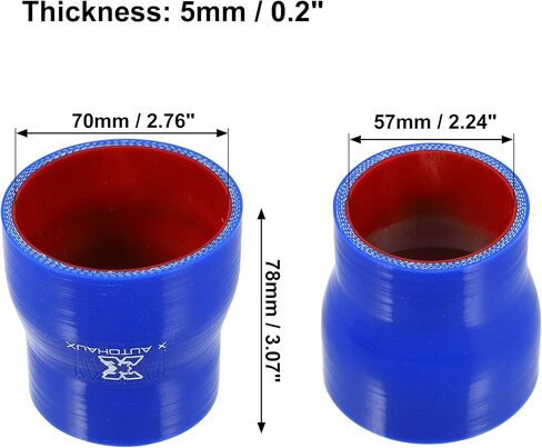 X AutoHaux 57-70mm 2.24 "-2.76" معرف مستقيم مخفض السيليكون خرطوم خراطيم السيليكون مقرن أنبوب إنابيب إنابيب المبرد بالسيارة in Saudi Arabia
