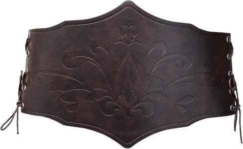 Hiifeuer Women Medieval Women Faux Leather Corset Belt ، Renaissance Underbust Corset Concher Wide Weist For Ren Faire in Kuwait
