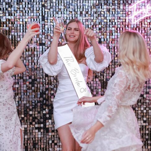 The Bride Sash Bachelorette Party White and Silver Glitter Bride to be Sash for Bridal Shower Wedding Hen Party in Saudi Arabia