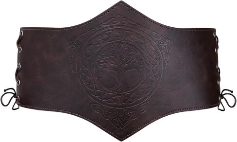Hiifeuer Women Medieval Women Faux Leather Corset Belt ، Renaissance Underbust Corset Concher Wide Weist For Ren Faire in Kuwait