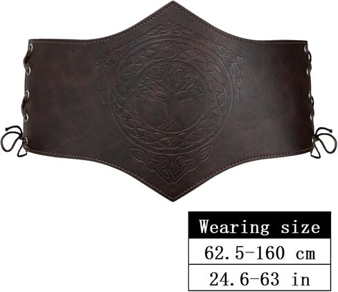 Hiifeuer Women Medieval Women Faux Leather Corset Belt ، Renaissance Underbust Corset Concher Wide Weist For Ren Faire in Kuwait