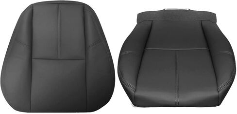 SecosAutoparts Driver & Passenger Bottom and Top Lean Back Leather Seat Covers Black Compatible with Chevy Silverado Compatible with GMC Sierra Tahoe Suburban Avalanche Yukon 2007-2014 in Saudi Arabia