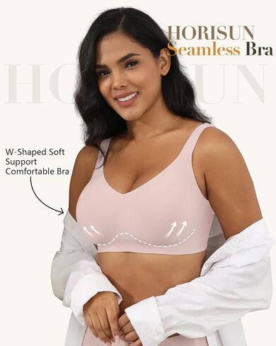 HORISUN Seamless Wireless Bra for Women with Soft Support No Underwire Full Coverage Comfort Bras Back Smoothing Bralettes in Saudi Arabia