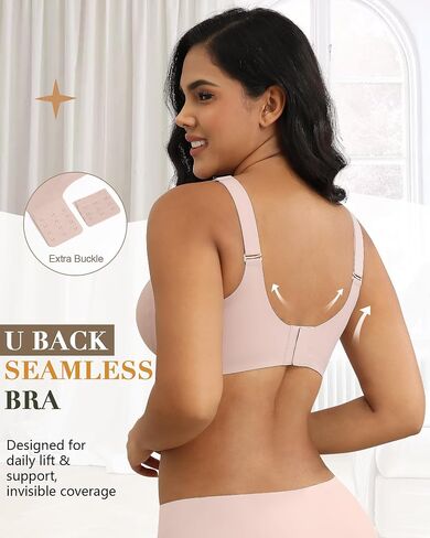 HORISUN Seamless Wireless Bra for Women with Soft Support No Underwire Full Coverage Comfort Bras Back Smoothing Bralettes in Saudi Arabia