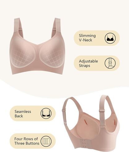 HORISUN Seamless Wireless Bra for Women with Soft Support No Underwire Full Coverage Comfort Bras Back Smoothing Bralettes in Saudi Arabia