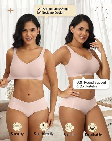 HORISUN Seamless Wireless Bra for Women with Soft Support No Underwire Full Coverage Comfort Bras Back Smoothing Bralettes in Saudi Arabia