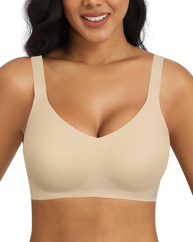 HORISUN Seamless Wireless Bra for Women with Soft Support No Underwire Full Coverage Comfort Bras Back Smoothing Bralettes in Saudi Arabia