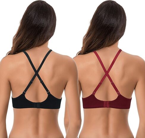 Curve Muse Women's Plus Size Add 1 and a Half Cup Push Up Convertible Lace Bras in Saudi Arabia