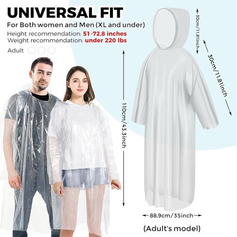 BFONS 5-6pcs Disopable Rain Ponchos for Adults,Ponchos Adults for Men and Women with Hood,Waterproof Rain Ponchos Raincoat in Saudi Arabia