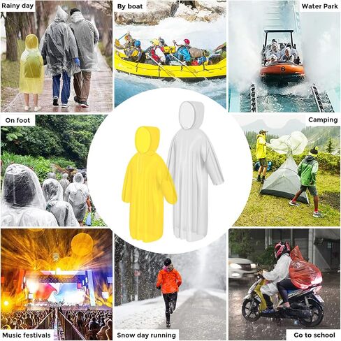 BFONS 5-6pcs Disopable Rain Ponchos for Adults,Ponchos Adults for Men and Women with Hood,Waterproof Rain Ponchos Raincoat in Saudi Arabia