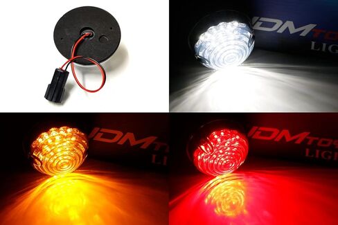 ijdmtoy 12v 70mm Round Dome Flush Mount Amber Lens Amber Leder LED LED Side/Turn Marce/Offer Backups ، متوافقة مع دراجة نارية Caravan Car Caravan الكلاسيكية الخمسينيات ، إلخ. in Saudi Arabia