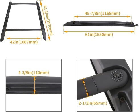 Roof Rack Cross Bars Compatible with 2005-2023 Toyota Tacoma Double Cab Aluminum Roof Rails Crossbar Cargo Luggage Carrier, (Not for Access Cab) in Saudi Arabia