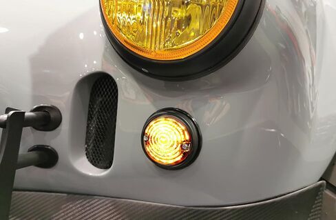 ijdmtoy 12v 70mm Round Dome Flush Mount Amber Lens Amber Leder LED LED Side/Turn Marce/Offer Backups ، متوافقة مع دراجة نارية Caravan Car Caravan الكلاسيكية الخمسينيات ، إلخ. in Saudi Arabia