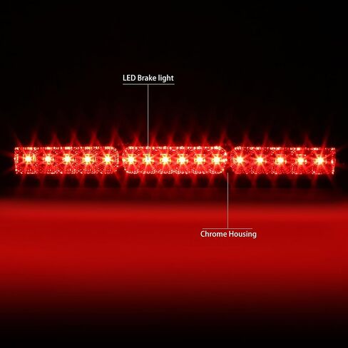 DNA MOTORING 3BL-F15097-LED-T2-SM Smoked Lens LED High Mount 3rd Third Brake Light [Compatible with 97-04 F150 F250 / 00-05 Excursion] in Saudi Arabia
