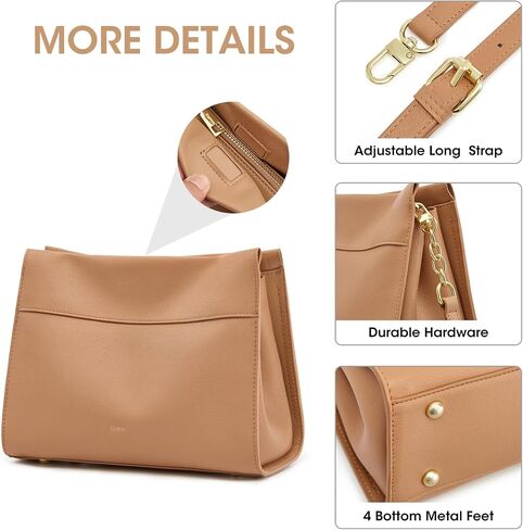Kattee Leather Purses and Handbags for Women, Small Crossbody Bags for Women, Top Handle Hobo Shoulder Bag with 2 Straps in Saudi Arabia