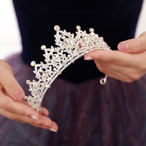 JWICOS Crystal Tiaras and Crowns for Women and Girls - Wedding, Birthday, Prom and Christmas Hair Accessories in Saudi Arabia
