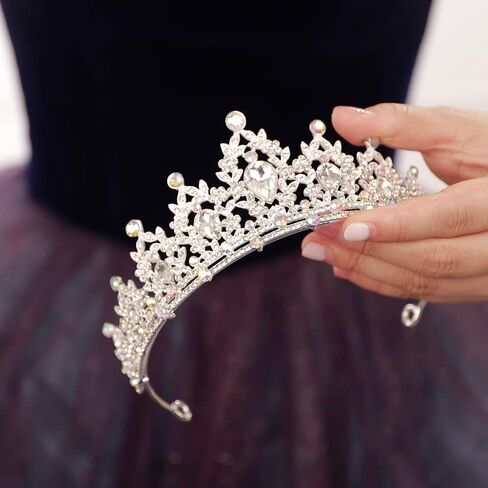 JWICOS Crystal Tiaras and Crowns for Women and Girls - Wedding, Birthday, Prom and Christmas Hair Accessories in Saudi Arabia