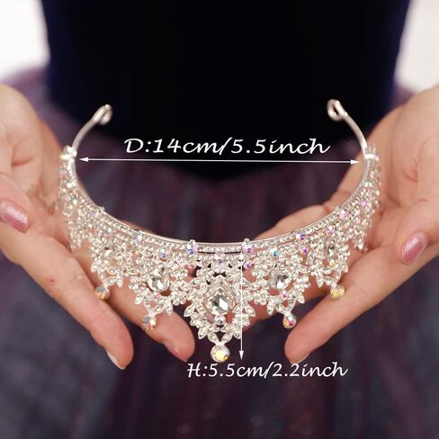 JWICOS Crystal Tiaras and Crowns for Women and Girls - Wedding, Birthday, Prom and Christmas Hair Accessories in Saudi Arabia