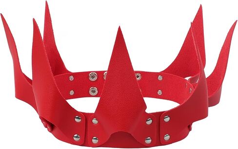 Leather Crown Queen Headband Tiara Adjustable Medieval Costume Accessory for Prom Halloween Christmas Cosplay Party in Saudi Arabia
