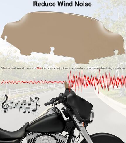 6" Wave Windshield Windscreen Compatible with Harley Davidson Touring Electra Glide Street Glide Tri Glide Ultra Classic Ultra Limited 1996-2013 (Black) in Kuwait