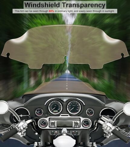 6" Wave Windshield Windscreen Compatible with Harley Davidson Touring Electra Glide Street Glide Tri Glide Ultra Classic Ultra Limited 1996-2013 (Black) in Kuwait