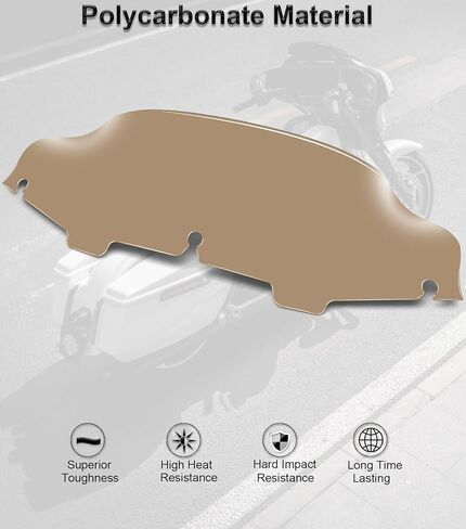 6" Wave Windshield Windscreen Compatible with Harley Davidson Touring Electra Glide Street Glide Tri Glide Ultra Classic Ultra Limited 1996-2013 (Black) in Kuwait