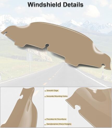 6" Wave Windshield Windscreen Compatible with Harley Davidson Touring Electra Glide Street Glide Tri Glide Ultra Classic Ultra Limited 1996-2013 (Black) in Kuwait