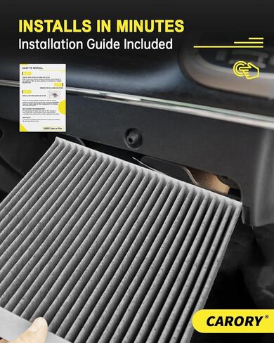 Cabin Air Filter w/Activated Carbon for Select 2020-2025 Hyundai, Kia, Enesis Models - Elantra, Ioniq 5/6, Santa Cruz/Fe, Sonata, Tucson, EV6, EV9, K5, Niro, and more. 2021 2022 2023 2024 in Kuwait