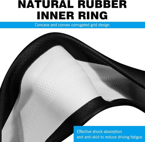 O-shaped Steering Wheel Cover, Carbon Fiber Pattern Anti-slip Wear-resistant Sweat-absorbent Microfiber Leather Steering Wheel Protector, Four Seasons Universal Accessory (Black) in Saudi Arabia